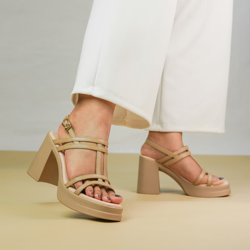Thumbnail gambar ke-4 produk Pollux Classic WPOAS 11- Sandal Heels Wanita Kekinian Berbahan Kulit Asli | Tinggi Heels 9Cm