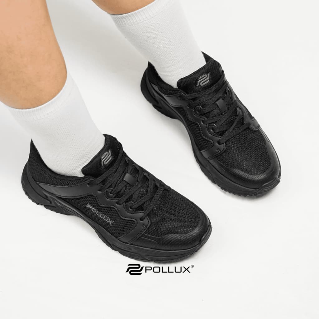 Gambar ke-8 produk Pollux Flex AMALA SCKAMA - Sepatu Sneakers Pria Wanita Hitam Putih dan Full Hitam