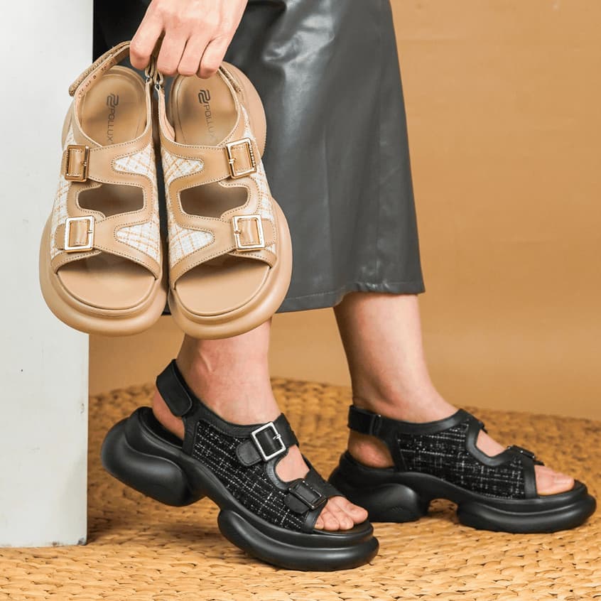 Thumbnail gambar ke-4 produk Pollux Bold WPOCY 03- Sandal Wedges Wanita Kulit | Sandal Heels Wanita