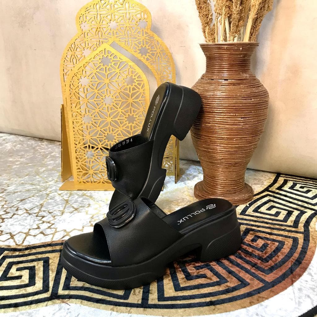 Thumbnail gambar ke-9 produk Pollux Bold Wpocs 06 - Sandal Wedges Wanita Bahan Kulit Asli Tinggi hak 5cm