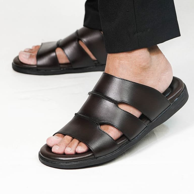 Gambar produk Leednay PLDL 002 Sandal Pria Slip On | Sandal Selop | Sandal Pria Bahan Kulit Sintetis