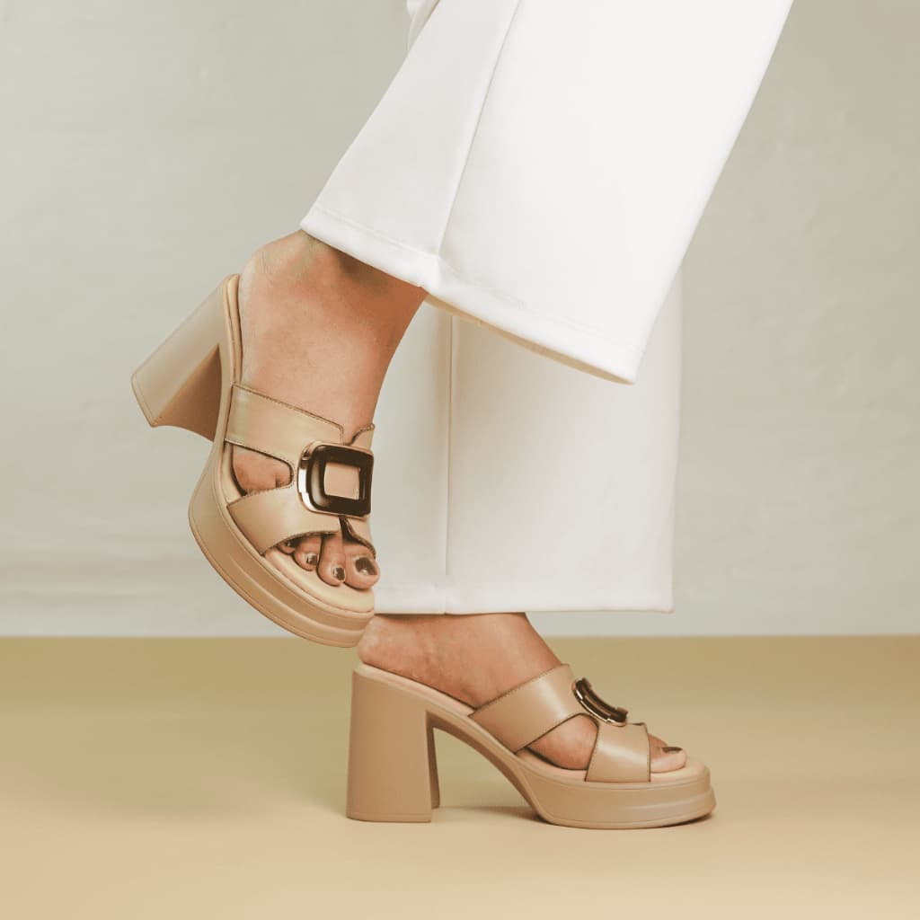 Gambar ke-9 produk Pollux Classic WPOAS 12 - Sandal Heels Wanita Berbahan Kulit | Heels 9Cm | Heels Kekinian