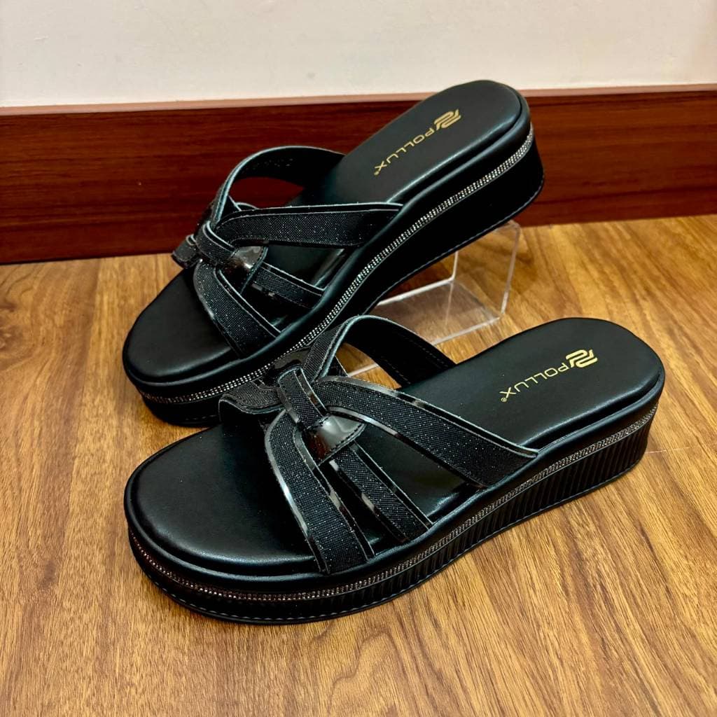 Gambar ke-1 produk Pollux E-Wear WPOMP 18 - Sepatu Sandal Wanita Glitter Elegan Tinggi 5cm