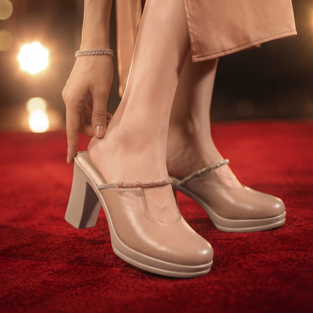 Thumbnail gambar ke-9 produk Pollux Classic WPOGP 37 - Sandal Heels Wanita Bahan Kulit Asli Tinggi 9cm