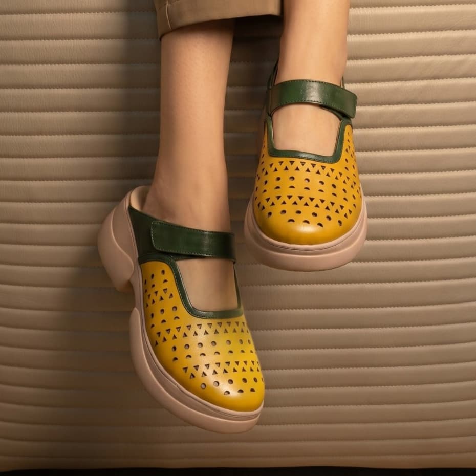 Thumbnail gambar ke-2 produk Pollux Bold WPOCU 50 - Sandal Wedges Wanita Platform Bahan Kulit Tinggi 5cm
