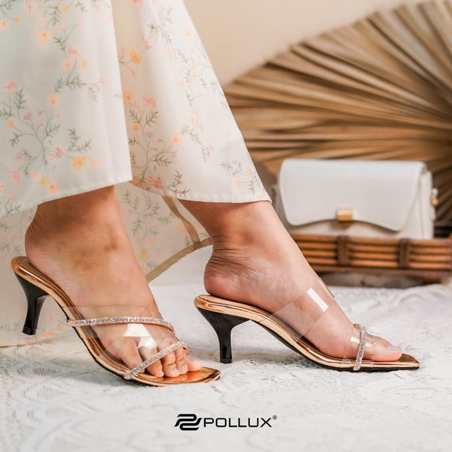 Gambar ke-1 produk Pollux Aurora Lite WPOGY 03 - Sandal Heels Wanita Elegan Hak Sedang Nyaman Pesta Kondangan