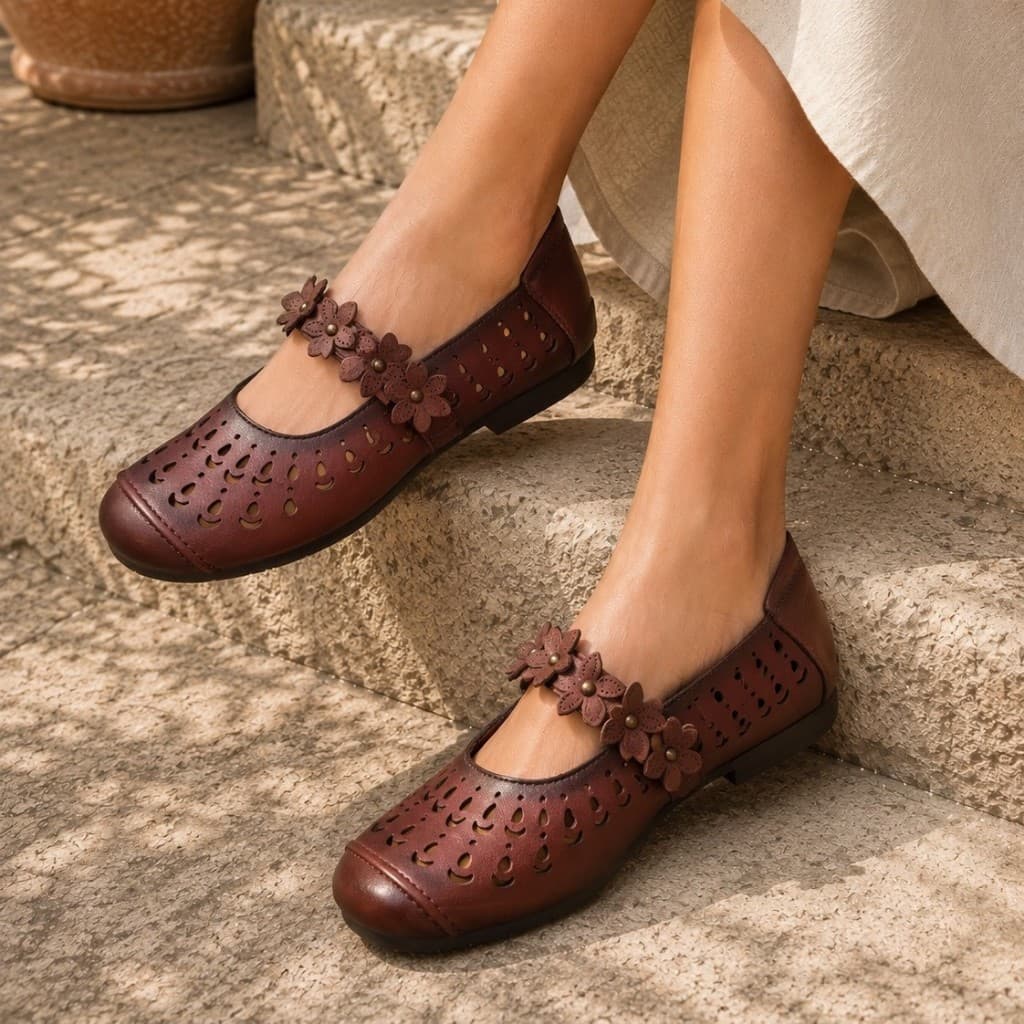 Thumbnail gambar ke-10 produk Pollux Monday WBB 62059 - Sepatu Flatshoes Wanita Kekinian Bahan Kulit
