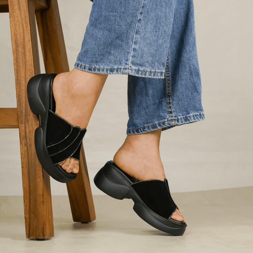 Thumbnail gambar ke-2 produk Pollux Bold WPOCU 01 - Sandal Wedges Wanita Bahan Kulit Tinggi 5cm