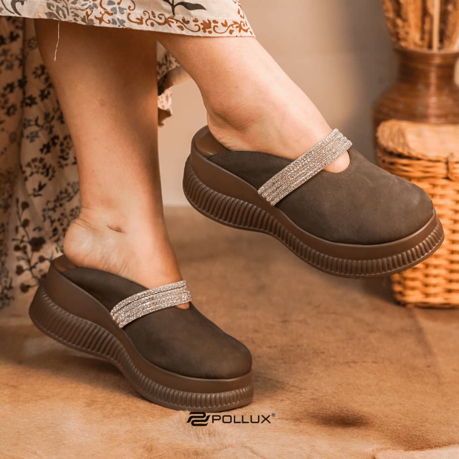 Thumbnail gambar ke-6 produk Pollux Bold WPOKY 40 - Sandal Selop Wanita Bahan Kulit Tinggi 6cm