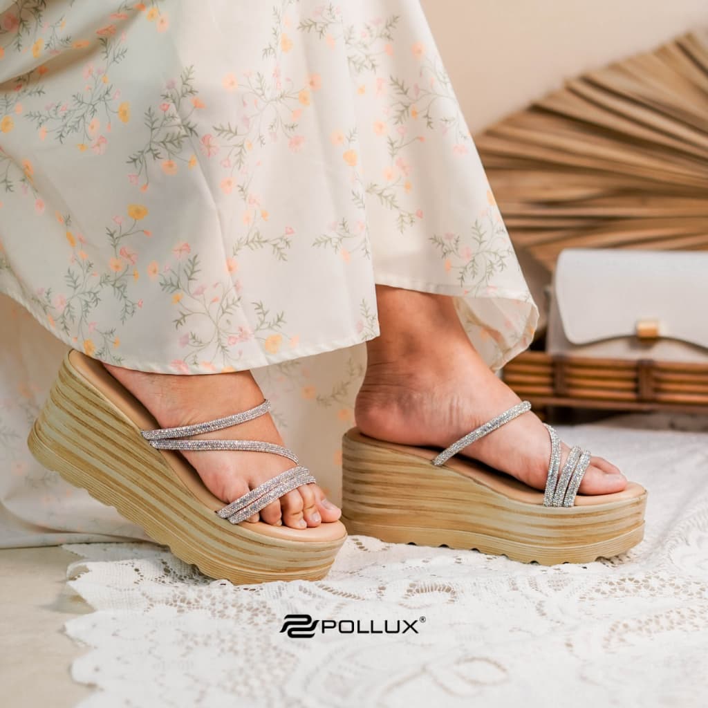 Gambar ke-10 produk Pollux Bold WPOGO 03 - Sandal Wedges Wanita Bahan Kulit | Wedges Tinggi | Wedges Wanita Kulit