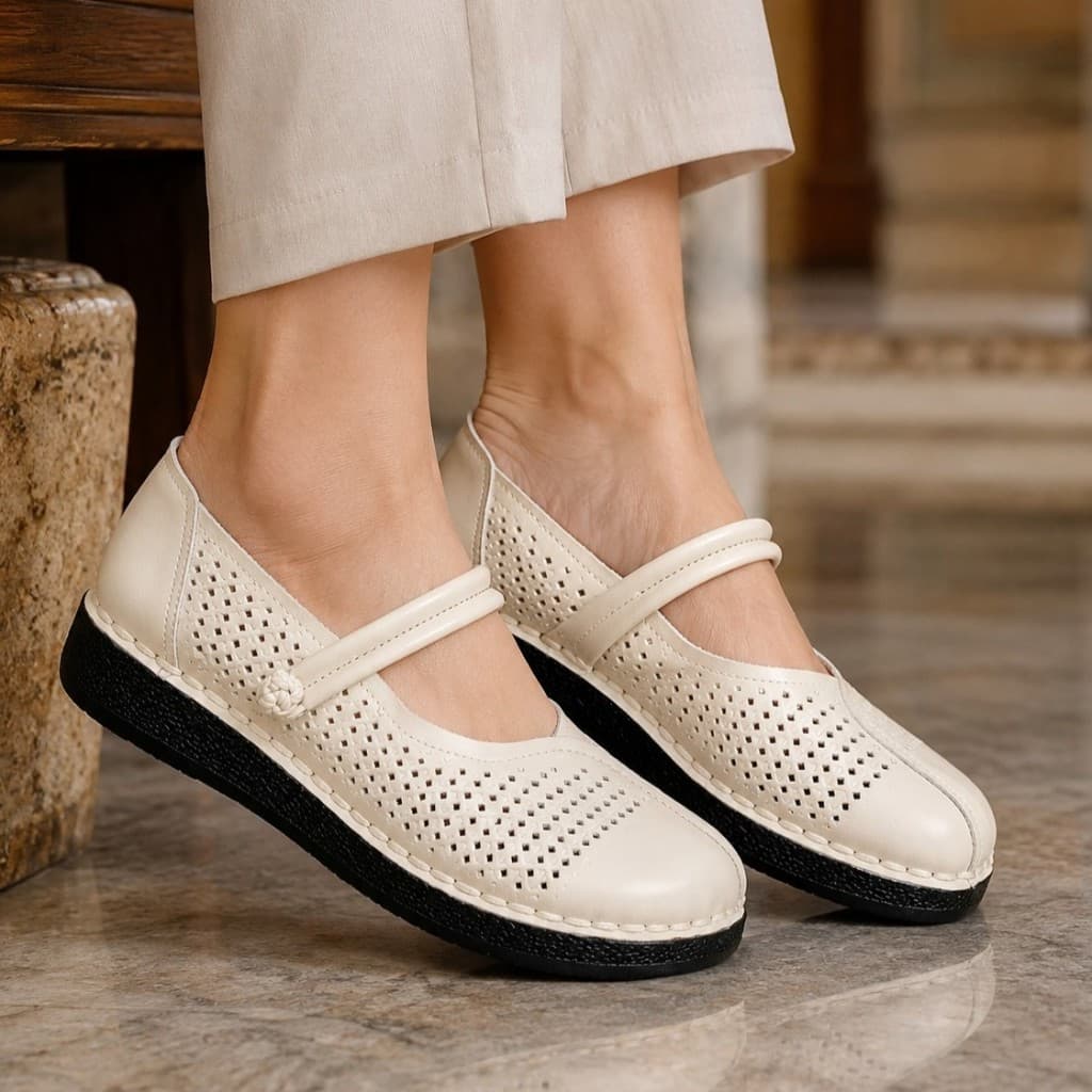 Thumbnail gambar ke-2 produk Pollux Monday WBB 1781 - Sepatu Wanita Mary Jane Strap Perforated Casual Elegan