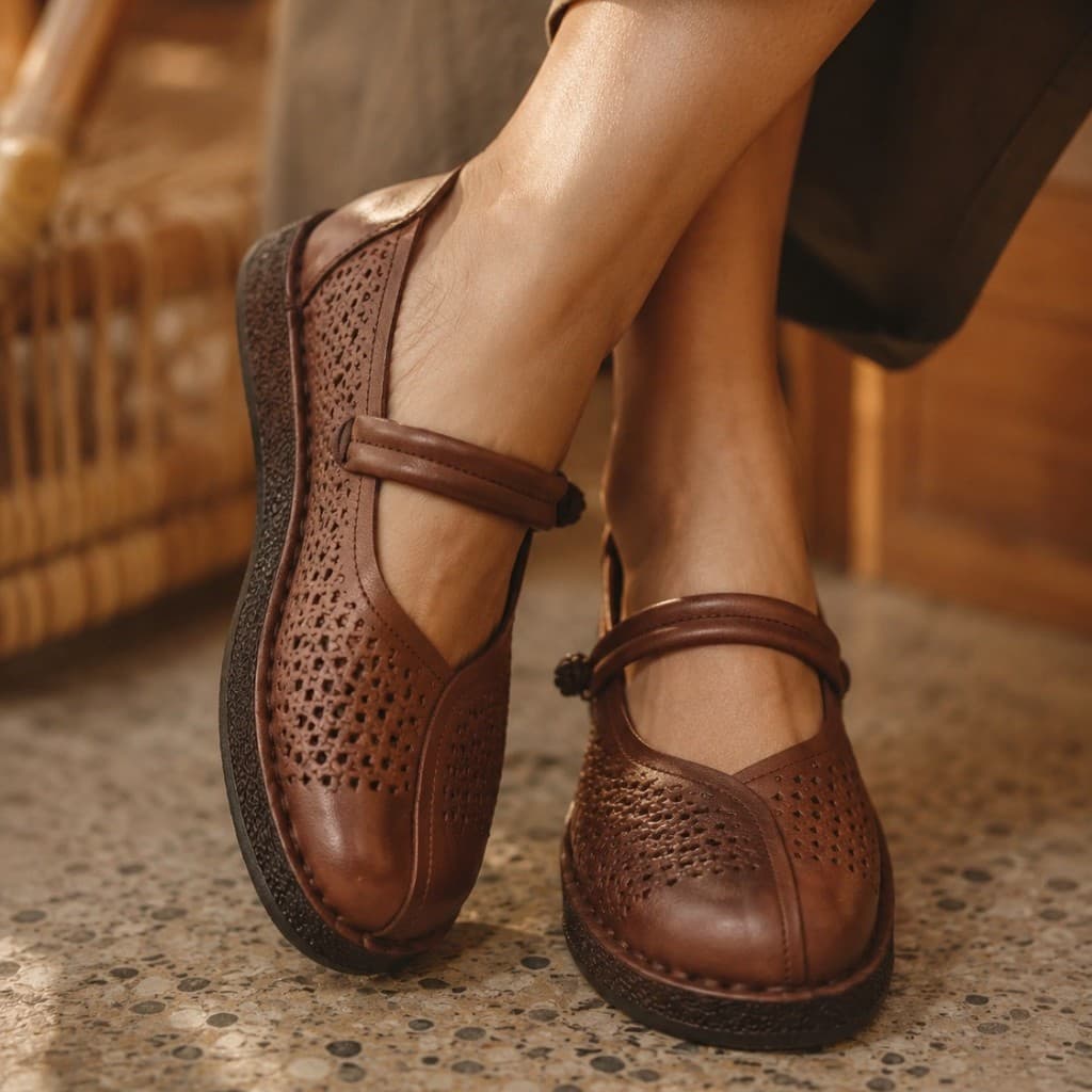 Thumbnail gambar ke-8 produk Pollux Monday WBB 1781 - Sepatu Wanita Mary Jane Strap Perforated Casual Elegan