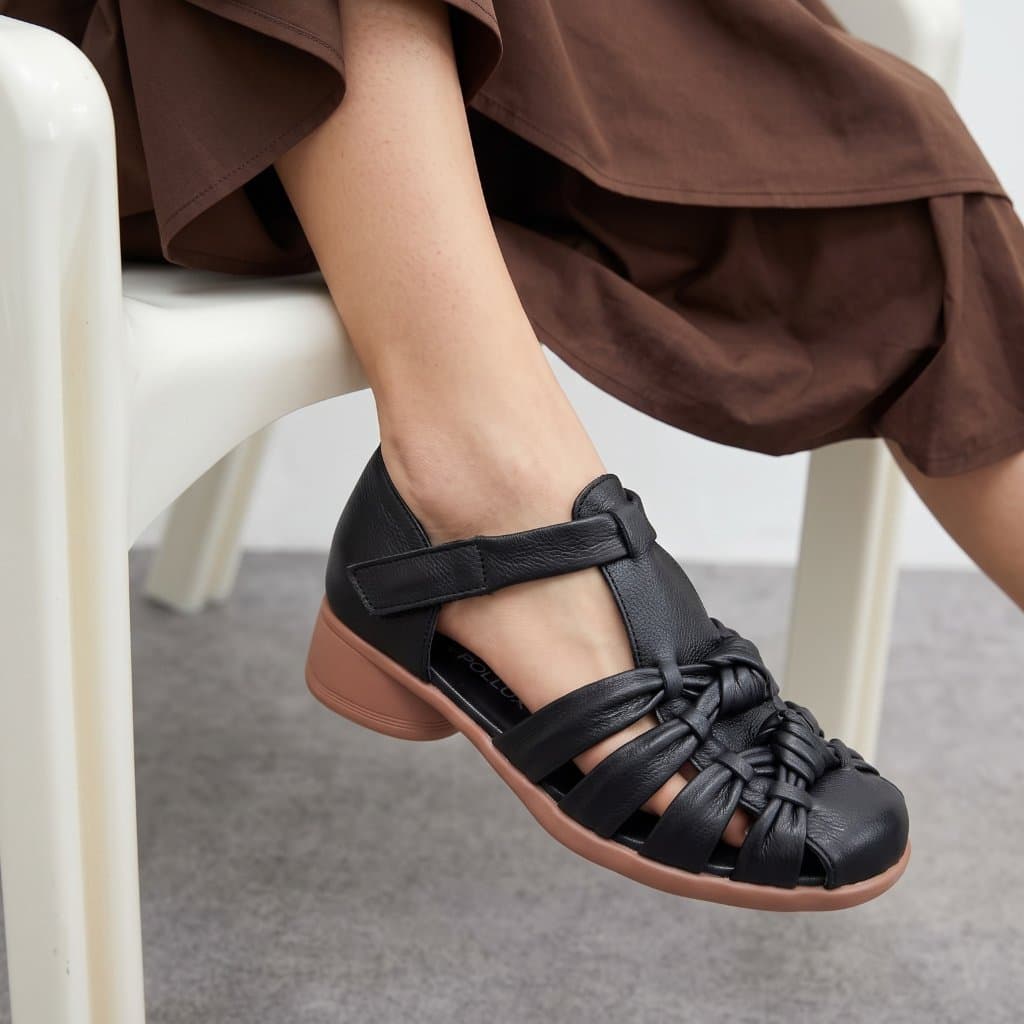 Gambar ke-8 produk Pollux Classic WBB 65085 - Sepatu Sandal Wanita Kekinian Bahan Kulit Asli Tinggi hak 3cm
