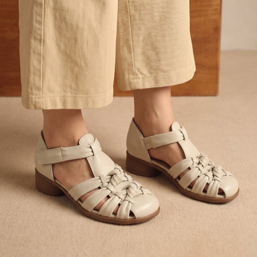 Gambar produk Pollux Classic WBB 65085 - Sepatu Sandal Wanita Kekinian Bahan Kulit Asli Tinggi hak 3cm