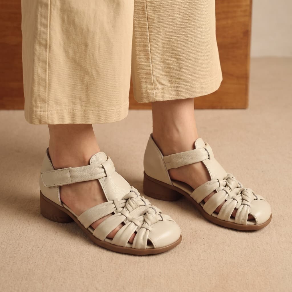 Gambar ke-8 produk Pollux Classic WBB 65085 - Sepatu Sandal Wanita Kekinian Bahan Kulit Asli Tinggi hak 3cm