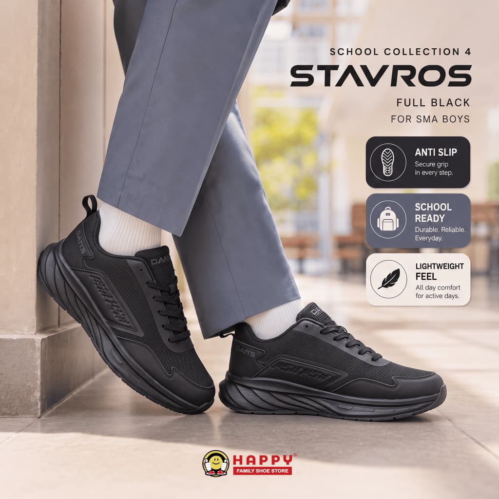 Gambar ke-1 produk Dans Stavros - Sepatu sekolah Anak SMP SMA Kekinian Size 38-43 Nyaman Anti Slip