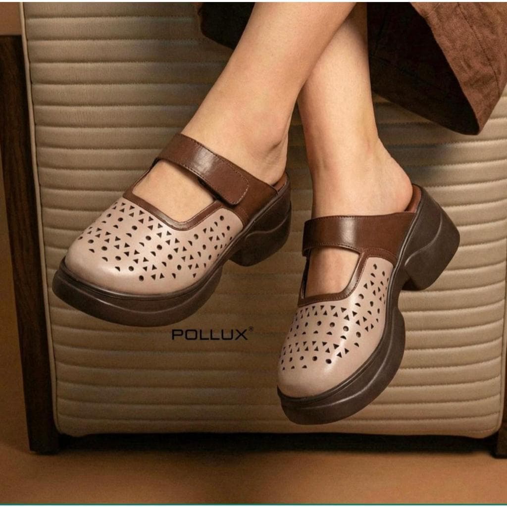 Thumbnail gambar ke-7 produk Pollux Bold WPOCU 50 - Sandal Wedges Wanita Platform Bahan Kulit Tinggi 5cm