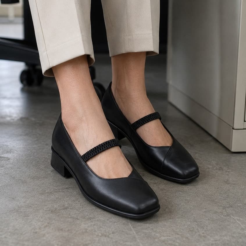 Gambar ke-1 produk Pollux Monday WPOKQ 13 - Sepatu Kerja Wanita Bahan Kulit Asli Tinggi Hak 3cm