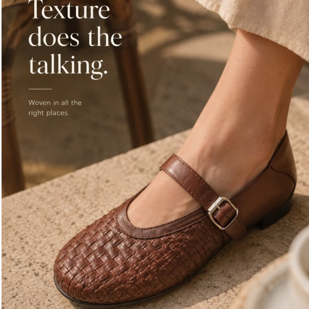 Gambar ke-1 produk Pollux Monday WBB 26312  - Flat shoes Wanita Mary Jane Model Anyaman Casual Kekinian