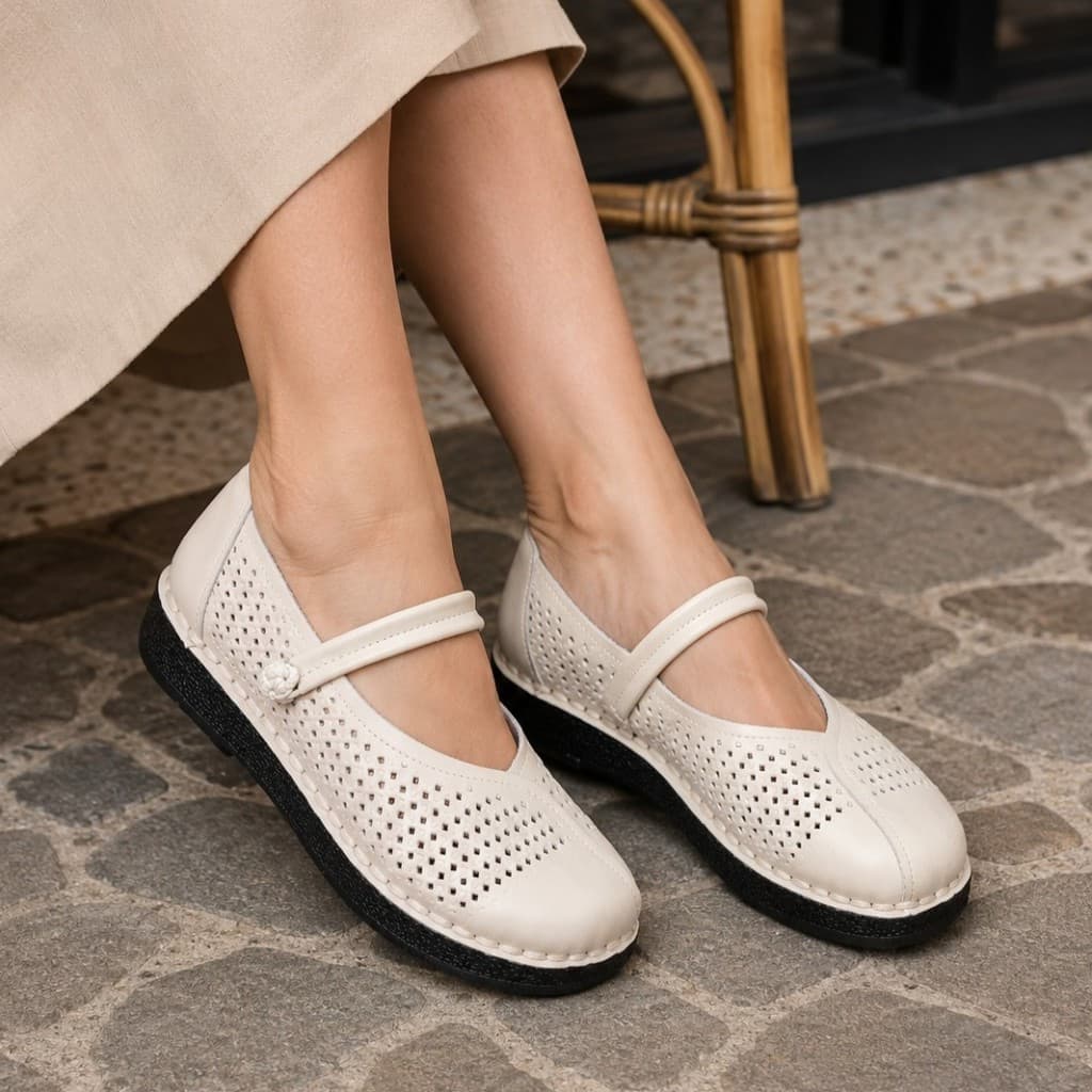 Gambar ke-8 produk Pollux Monday WBB 1781 - Sepatu Wanita Mary Jane Strap Perforated Casual Elegan