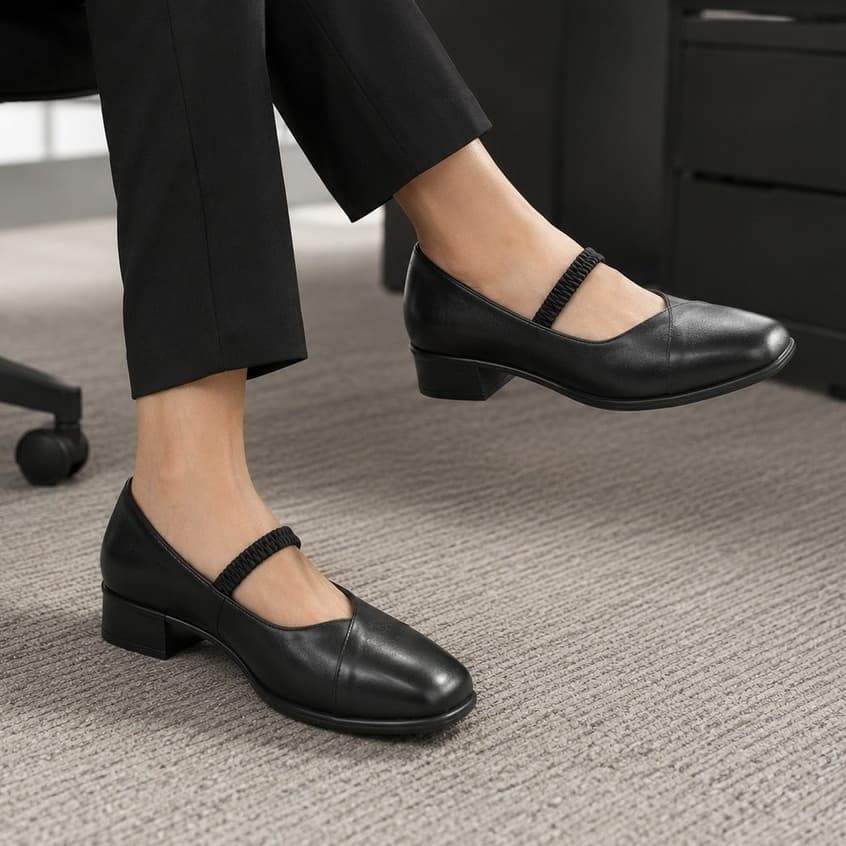 Gambar ke-1 produk Pollux Monday WPOKQ 13 - Sepatu Kerja Wanita Bahan Kulit Asli Tinggi Hak 3cm