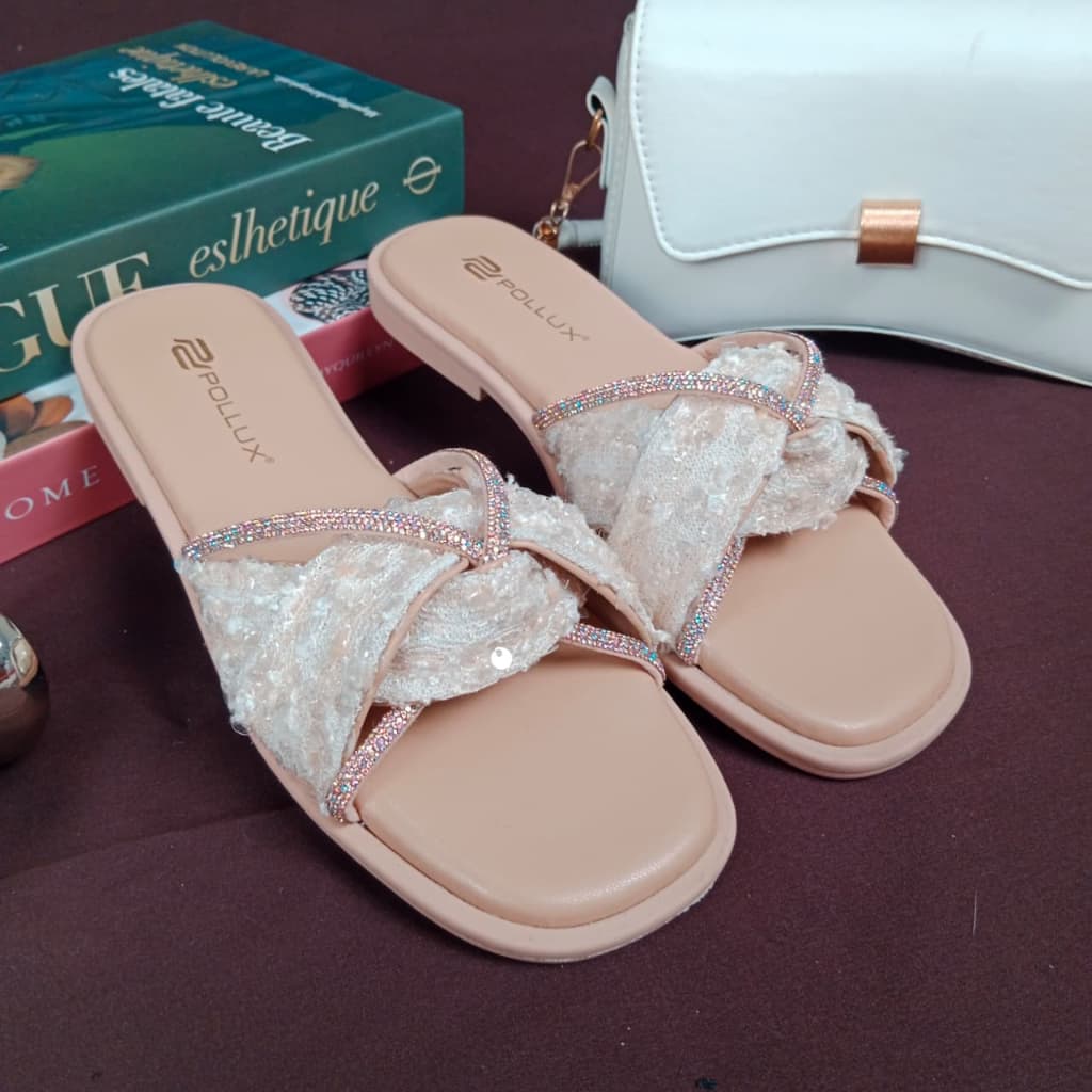 Thumbnail gambar ke-6 produk Pollux Daily WPOMY 38 Sandal teplek Wanita elegan bahan kulit asli | Sandal Flat Wanita