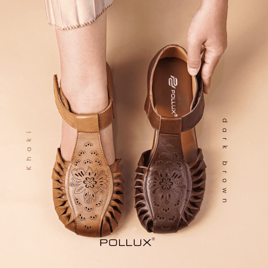 Gambar ke-6 produk Pollux Classic WBB 8778 - Sepatu Sandal Kekinian Bahan Kulit Asli tinggi hak 3cm