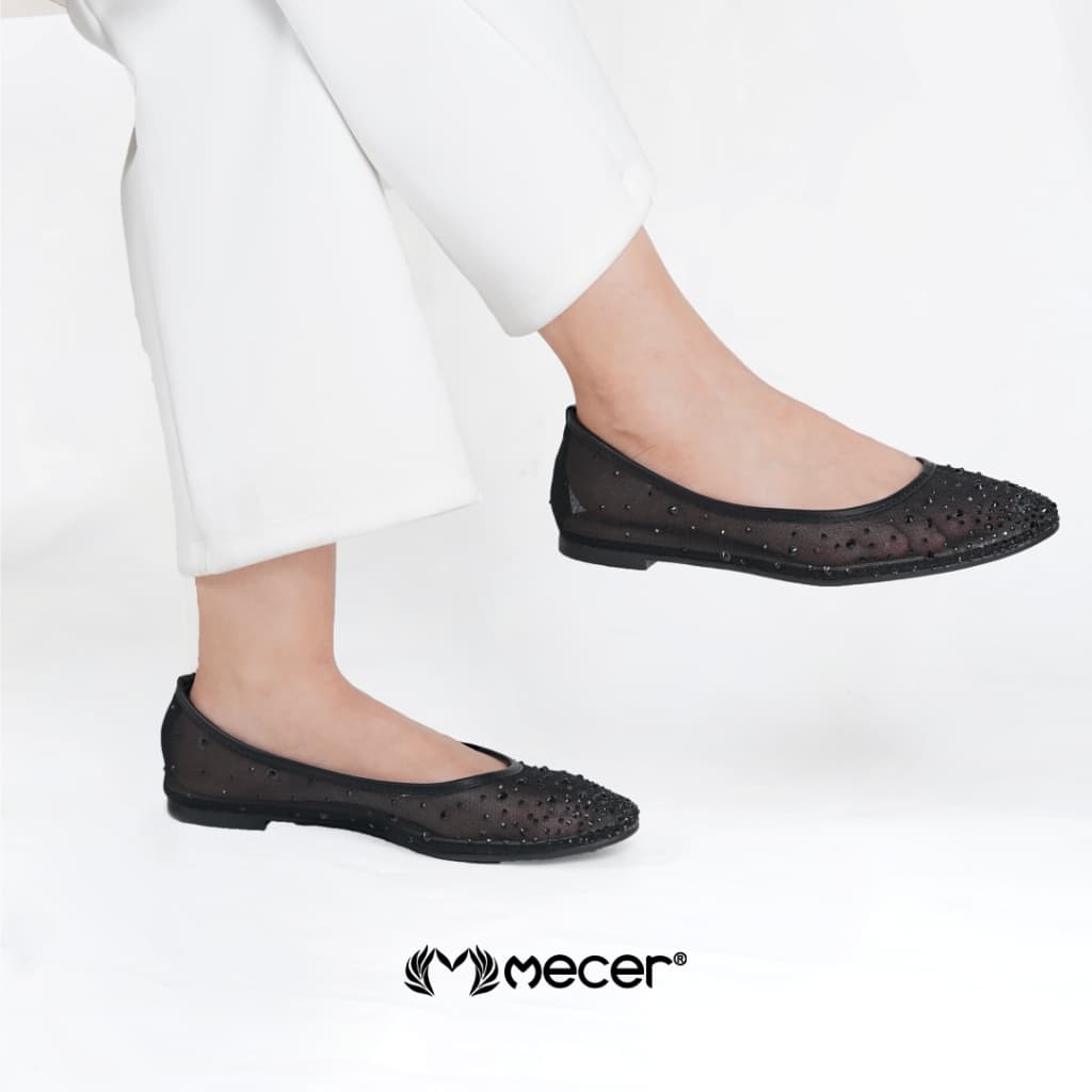 Thumbnail gambar ke-4 produk Mecer Core WWH 90771 Khaki dan Hitam Sice 36-41, Flatshoes Wanita Kekinian Elegan Blink-Blink