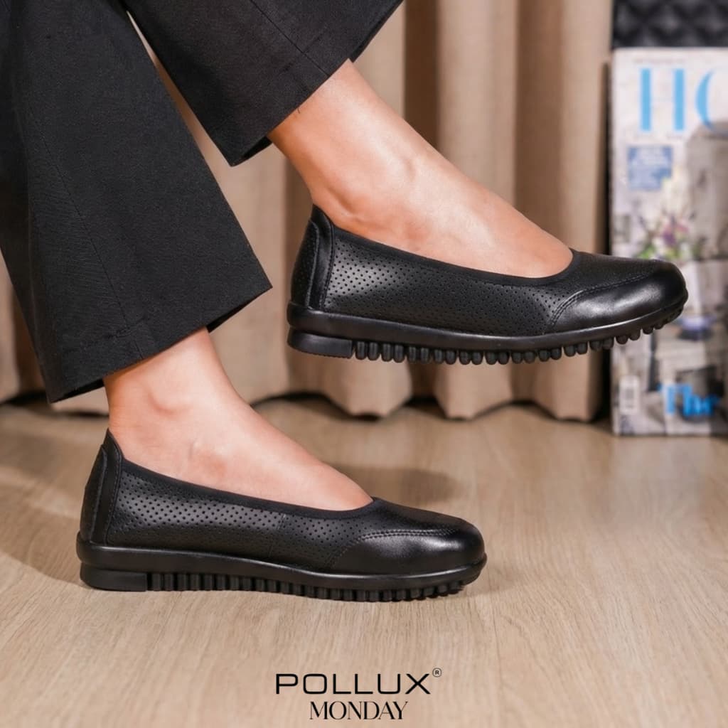 Thumbnail gambar ke-5 produk Pollux Monday WPOMT 16 Sepatu Flat Shoes Wanita  Hitam Elegan | Slip On Kerja & Casual Nyaman Dipakai