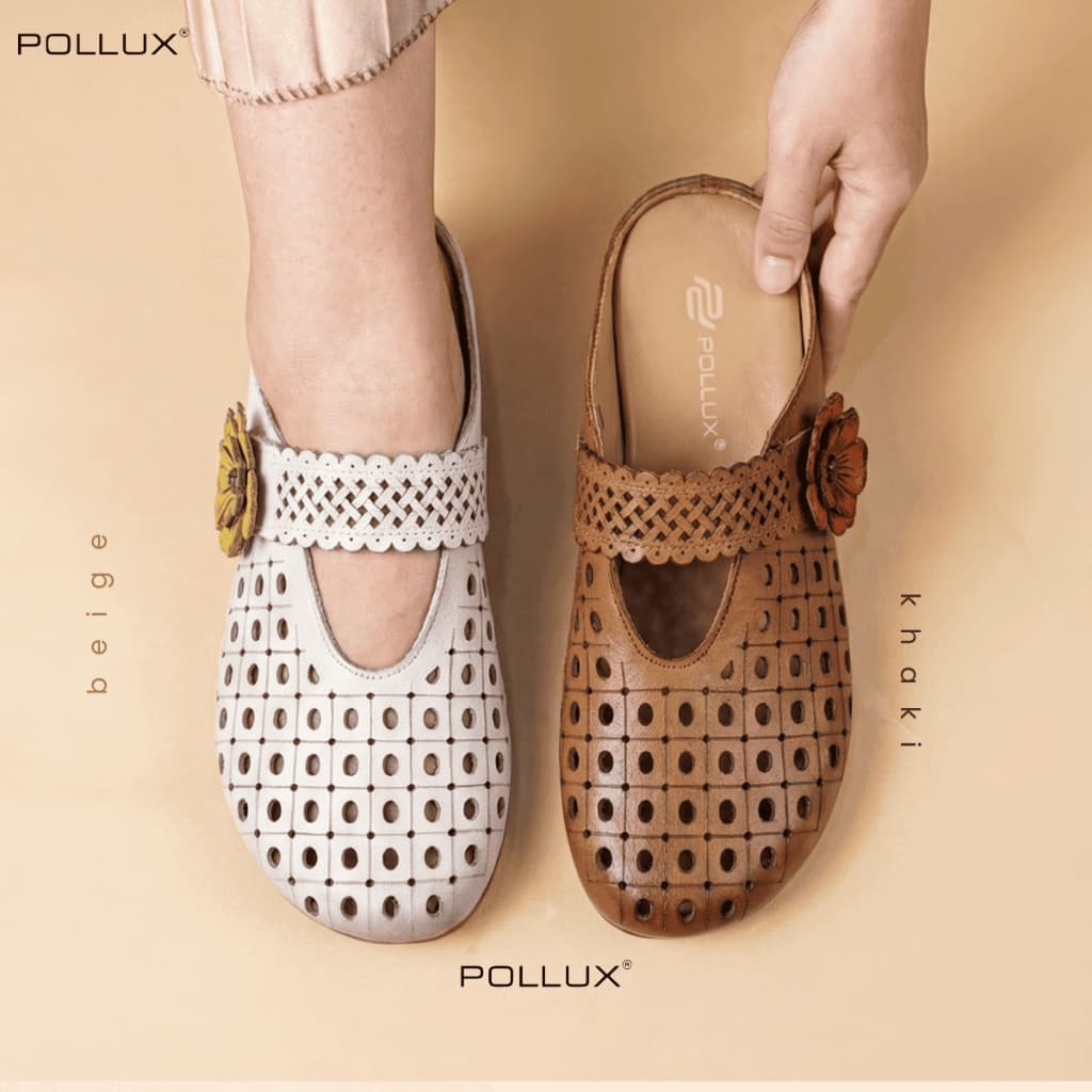 Gambar ke-1 produk Pollux E-Wear WBB 6360 - Sepatu Wanita Mule Vintage Slip On Casual Elegan & Stylish
