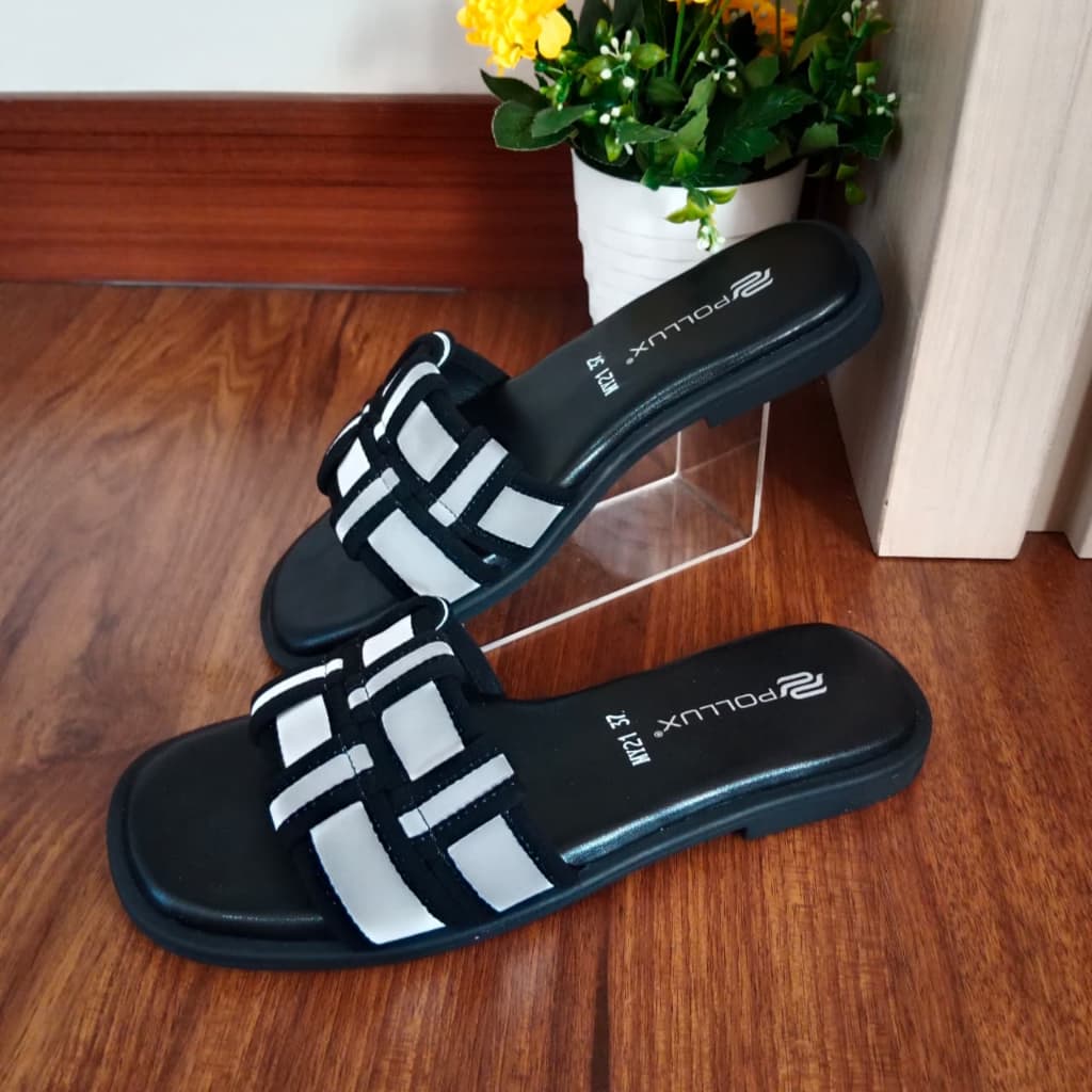 Thumbnail gambar ke-7 produk Pollux E - Wear WPOMY 21 - Sandal Flat | Sandal Wanita Kekinian | Sandal Wanita Bahan Kulit