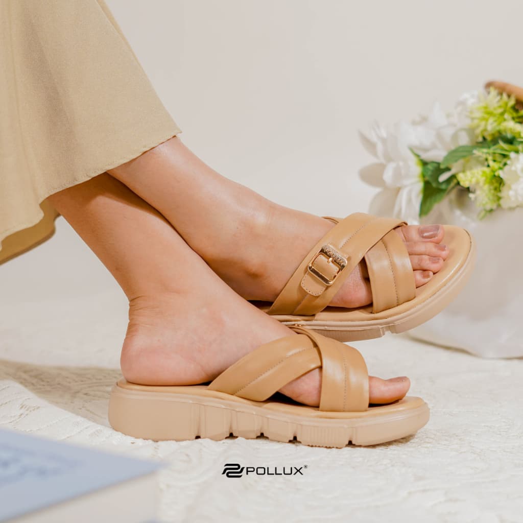 Gambar produk Pollux Daily WPOFV 24 Sandal Wanita Bahan Kulit | Sandal Flat Wanita Kekinian