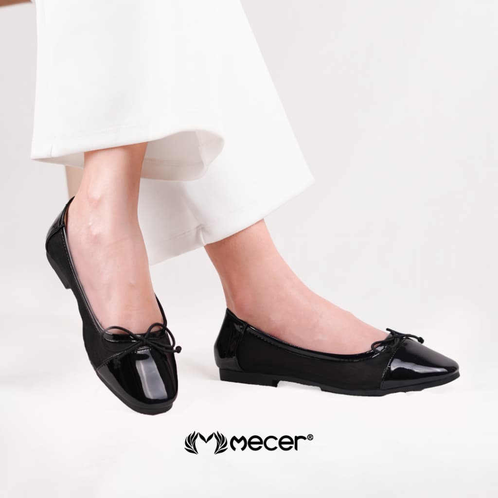 Thumbnail gambar ke-4 produk Mecer Core WYH 65264 Pink dan Hitam Size 36-41, Flat Shoes Wanita Cute Simpel, Formal, Hangout dan Liburan