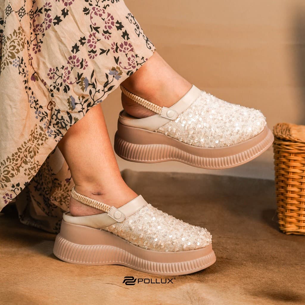 Thumbnail gambar ke-7 produk Pollux Bold WPOKY 39 - Sandal Selop Wedges Wanita Bahan Kulit Asli dan Borci