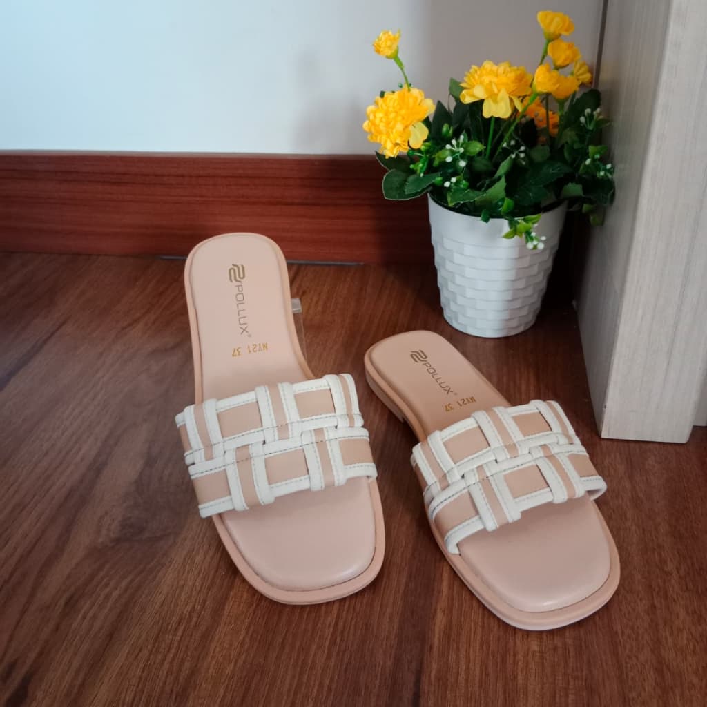 Thumbnail gambar ke-4 produk Pollux E - Wear WPOMY 21 - Sandal Flat | Sandal Wanita Kekinian | Sandal Wanita Bahan Kulit