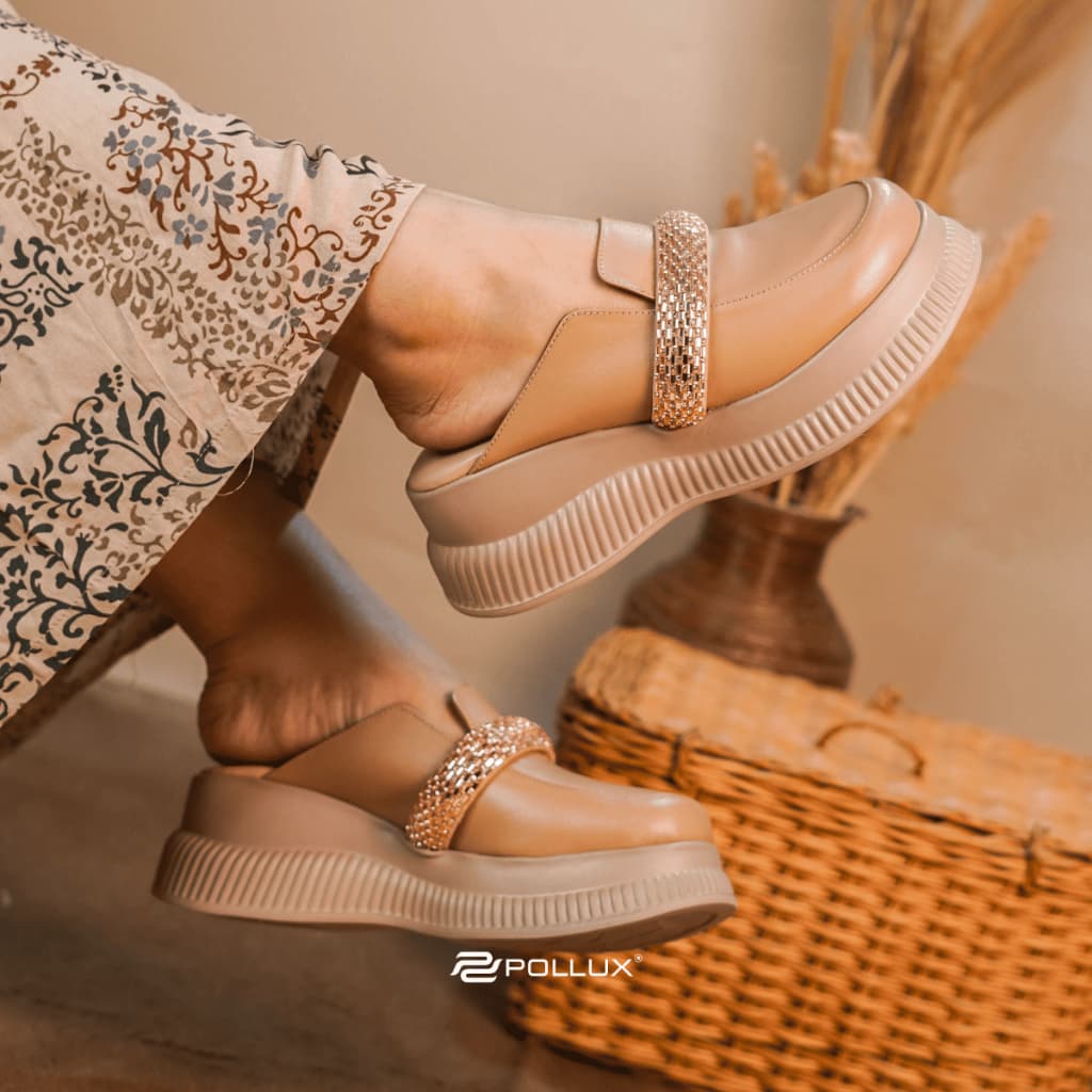 Gambar ke-7 produk Pollux Bold WPOKY 06 Sandal Wanita Model Clogs Bahan Kulit Asli | Sandal Wedges Wanita