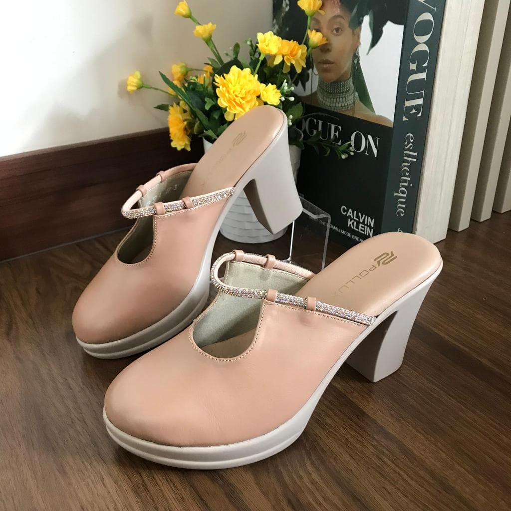 Gambar ke-10 produk Pollux Classic WPOGP 37 | WPOGU 09 - Sandal Heels Wanita Bahan Kulit Asli Tinggi Hak 9cm