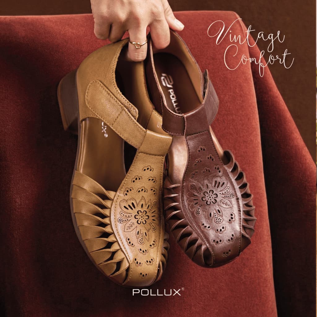 Gambar ke-6 produk Pollux Classic WBB 8778 - Sepatu Sandal Kekinian Bahan Kulit Asli tinggi hak 3cm