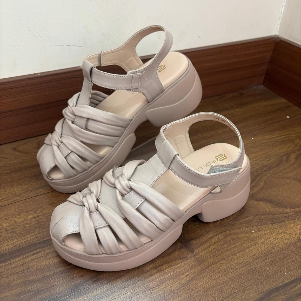 Gambar ke-7 produk Pollux Bold WPOCU 49 - Sandal Wedges Wanita Bahan Kulit Asli Tinggi 5cm