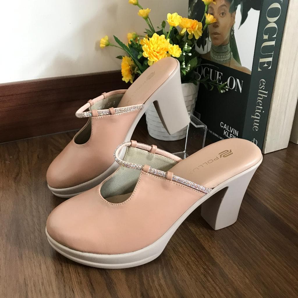 Gambar ke-10 produk Pollux Classic WPOGP 37 | WPOGU 09 - Sandal Heels Wanita Bahan Kulit Asli Tinggi Hak 9cm