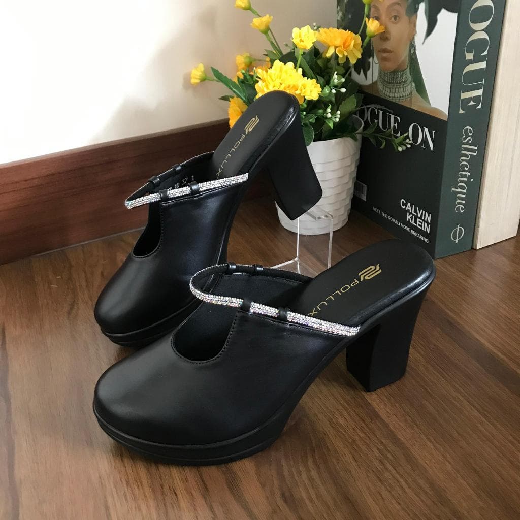 Thumbnail gambar ke-2 produk Pollux Classic WPOGP 37 | WPOGU 09 - Sandal Heels Wanita Bahan Kulit Asli Tinggi Hak 9cm
