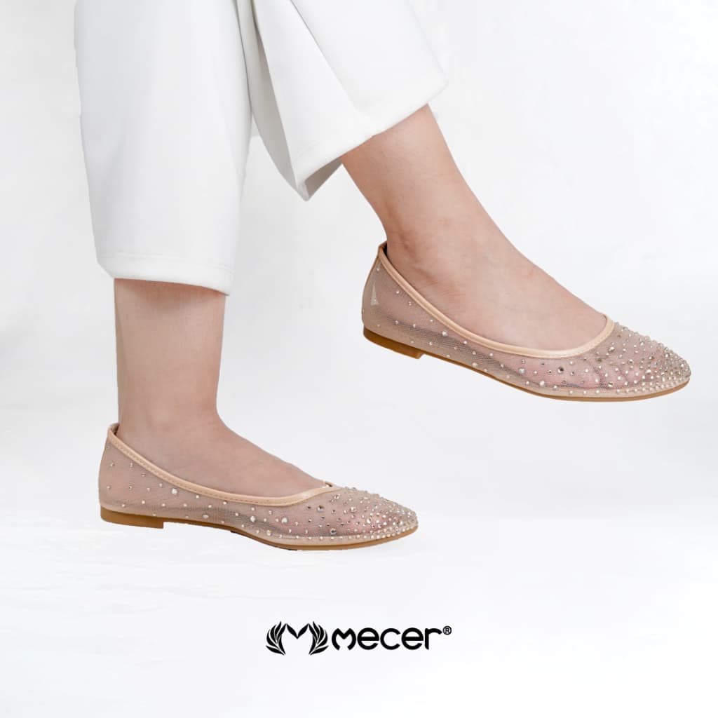 Gambar ke-8 produk Mecer Core WWH 90771 Khaki dan Hitam Sice 36-41, Flatshoes Wanita Kekinian Elegan Blink-Blink
