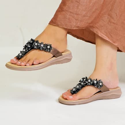 Thumbnail gambar ke-2 produk Pollux E-Wear WPOJQ 35 Sandal Flat Wanita Bahan Kulit Asli Ringan Anti Slip