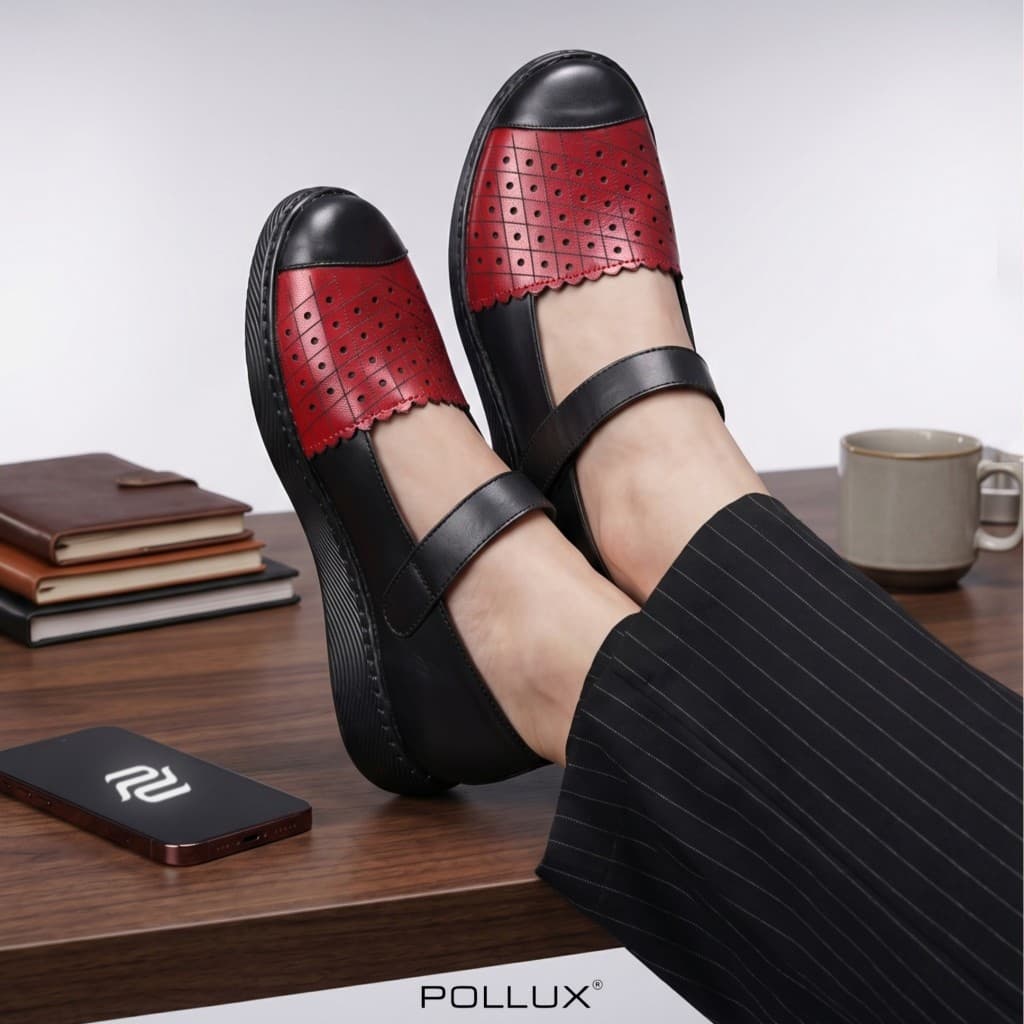 Gambar ke-1 produk Pollux Monday WPOFW 16 - Sepatu Wanita Flatshoes Mary Jane Bahan Kulit Asli Nyaman Ringan