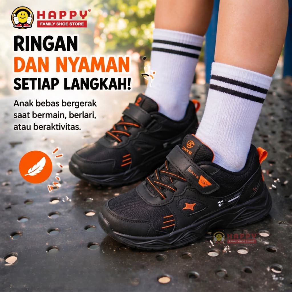 Gambar ke-1 produk Dans Vireon - Sepatu Anak Laki-Laki TK - SD | Dans Igory Sneakers Stylish & Sporty dengan Sol Empuk & Ringan