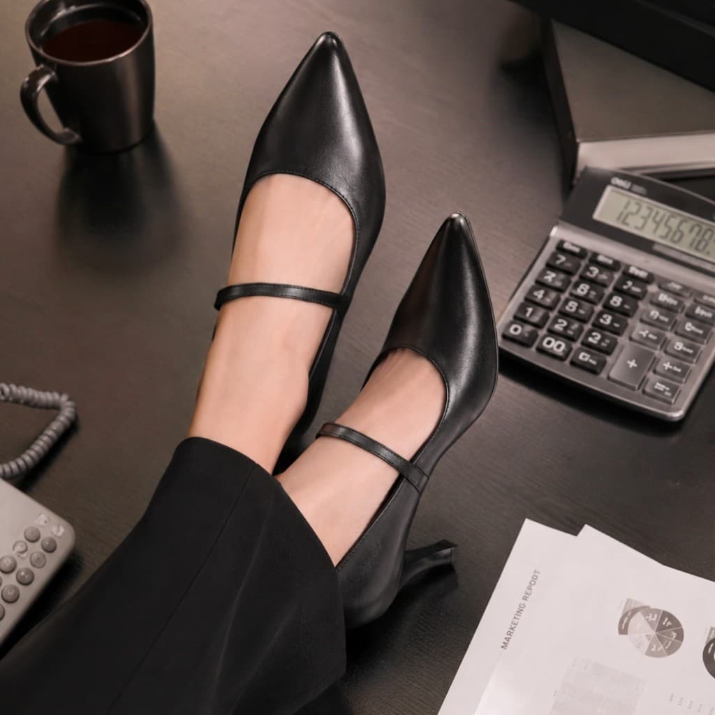 Thumbnail gambar ke-2 produk Pollux Monday WPOAV 06 - Sepatu Heels Kerja Wanita | High Heels Kantor Wanita Bahan Kulit Asli