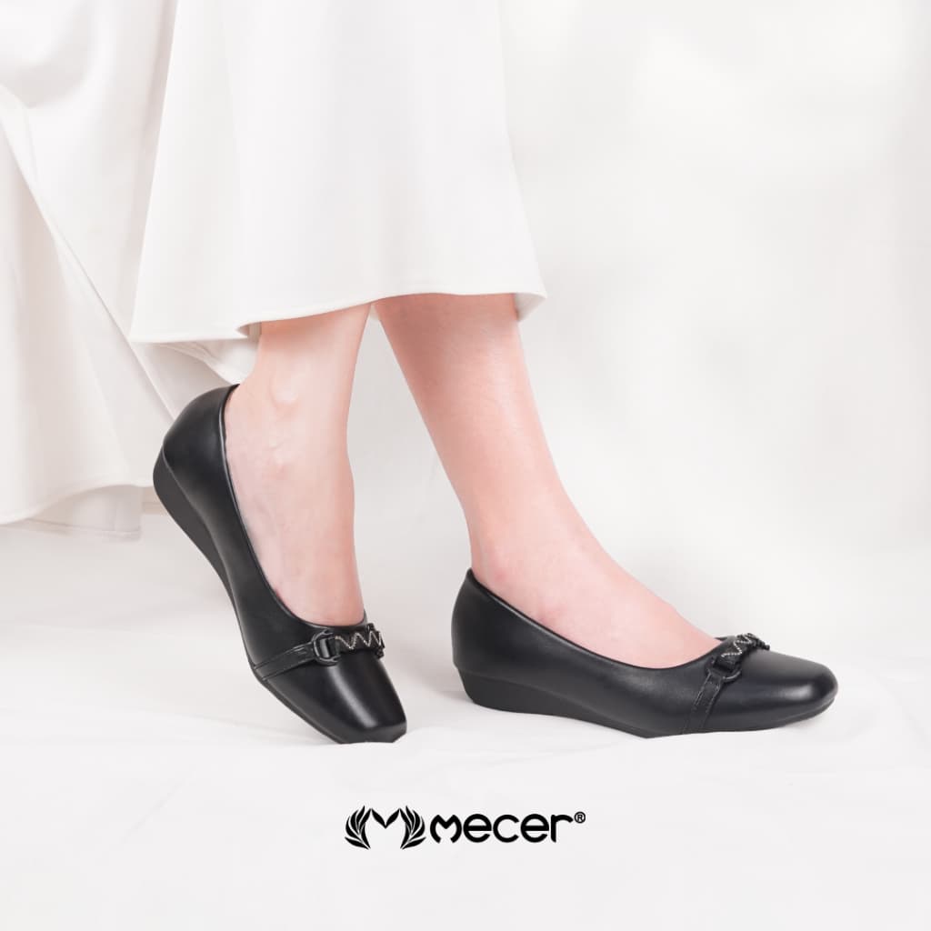 Thumbnail gambar ke-6 produk Mecer Monday WYH 3988293 Khaki dan Hitam Size 36-41, Flat Shoes Wanita Kekinian Formal, Kuliah, Kantor