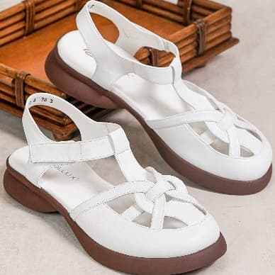 Thumbnail gambar ke-5 produk Pollux E-Wear WPOMO 03 Sandal Wanita Bahan Kulit | Wedges Wanita | Sepatu Sandal Wanita Kekinian | WPOMW 04
