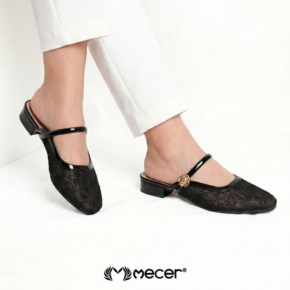 Gambar produk Mecer Daily WYH 65A265 Khaki dan Hitam Size 36-41, Slip On Wanita Casual Sandal Wanita Kekinian