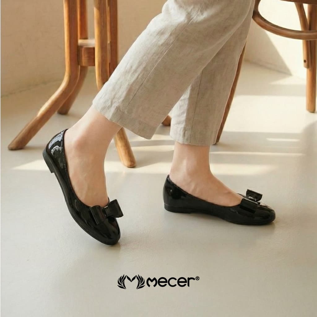 Gambar ke-9 produk Mecer Core WYH 65206 Beige dan Hitam Size 36-41, Flat Shoes Wanita Casual, Kantor, Kuliah